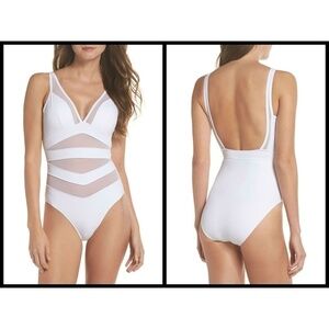 💕TED BAKER💕 White Mesh Panel One-Piece Swimsuit